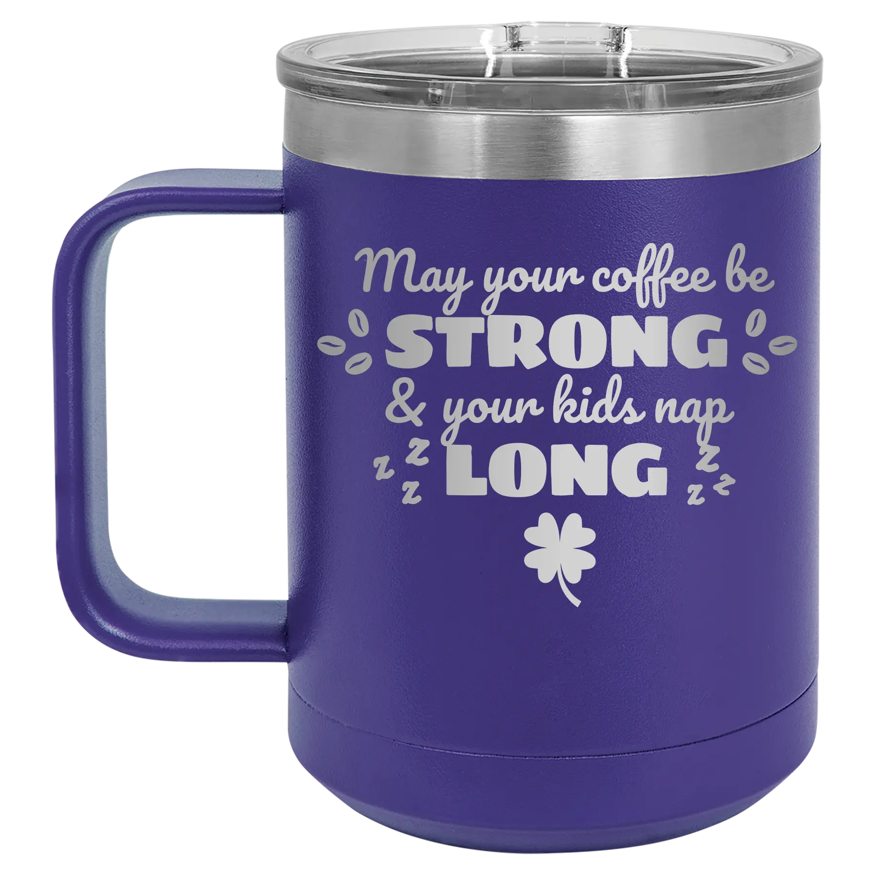 May your Coffee Be Strong 15 oz Mug | Purple