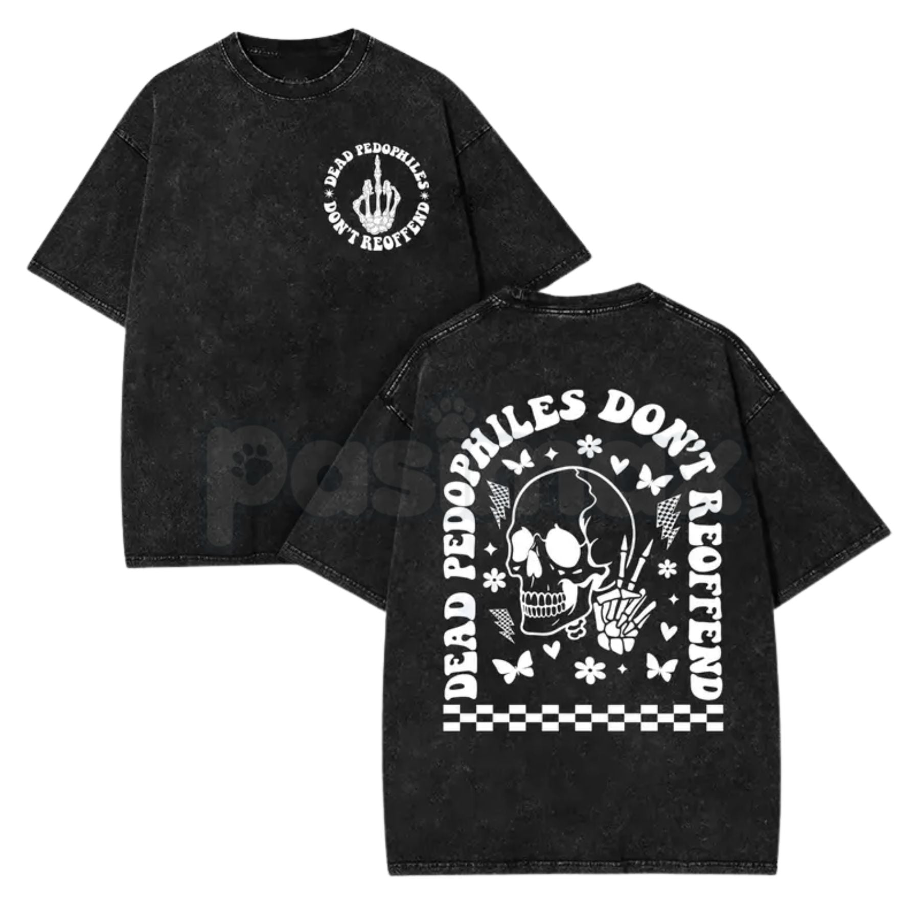 Dead Pedophiles Don’t Reoffend Vintage Washed T-Shirt – Hardcore Justice Graphic Tee, Heavy Metal Style Activist Streetwear