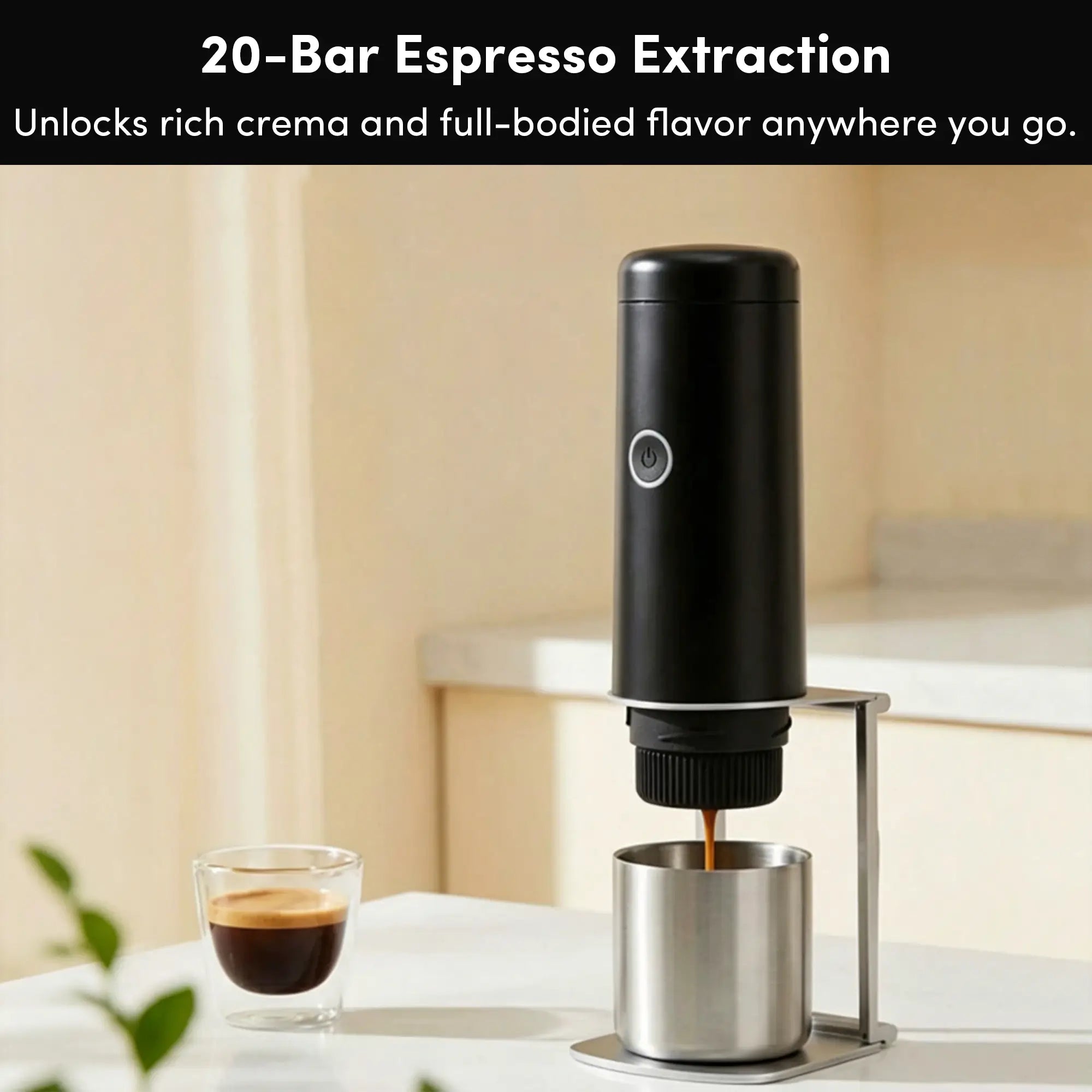Citaly GO-1 Portable Espresso Machine, Fast Self-Heating, PD 3.0 Fast Charge, 3*2500mAh, Capsule & Ground Coffee Compatible