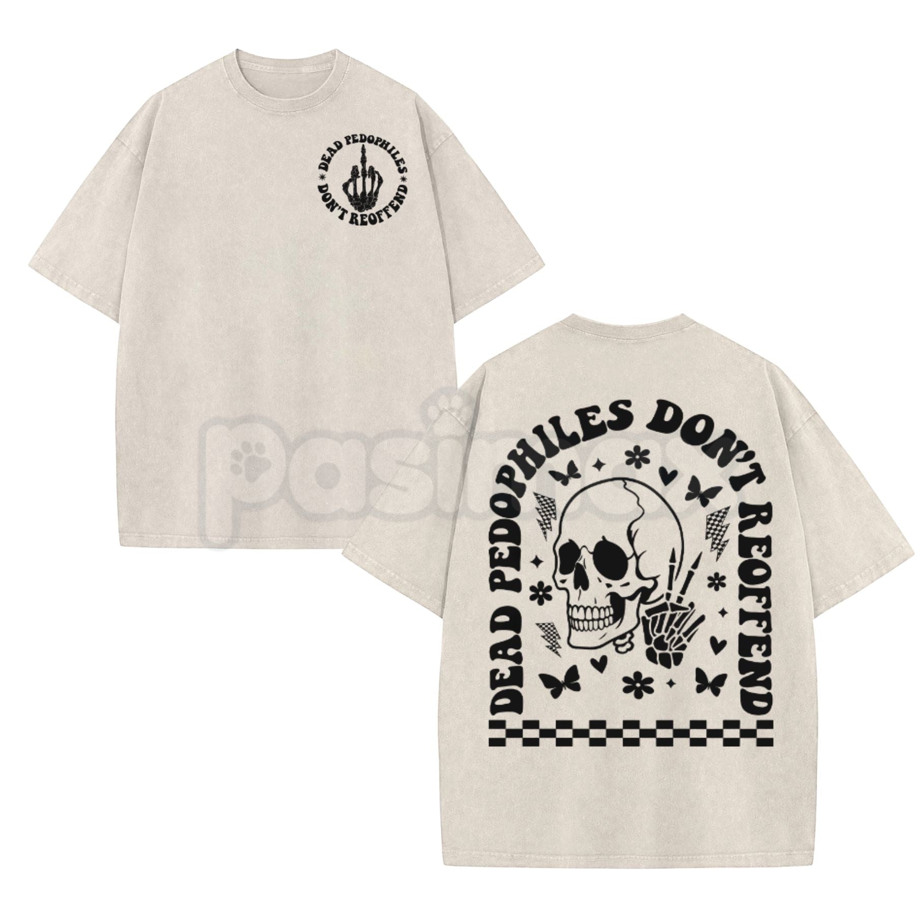 Dead Pedophiles Don’t Reoffend Vintage Washed T-Shirt – Hardcore Justice Graphic Tee, Heavy Metal Style Activist Streetwear