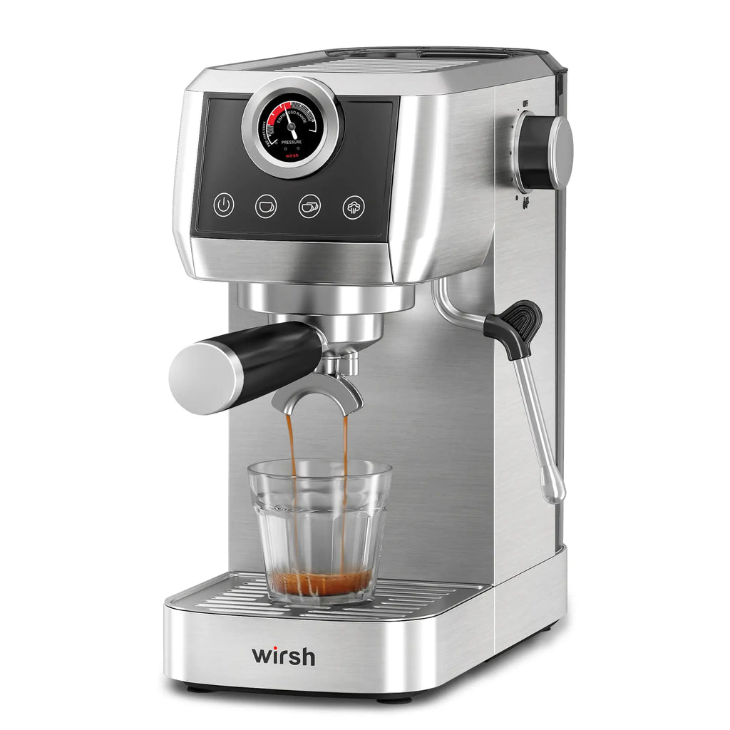 Wirsh 20 Bar Espresso Machine | Home Barista Plus with Pressure Gauge & Steam Wand